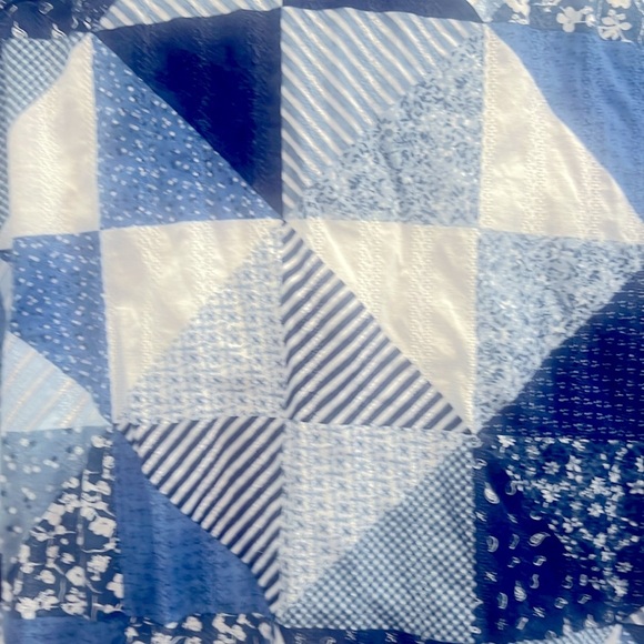 A N A - ❤️ Blue and White Patchwork Shirt - Picture 6 of 7